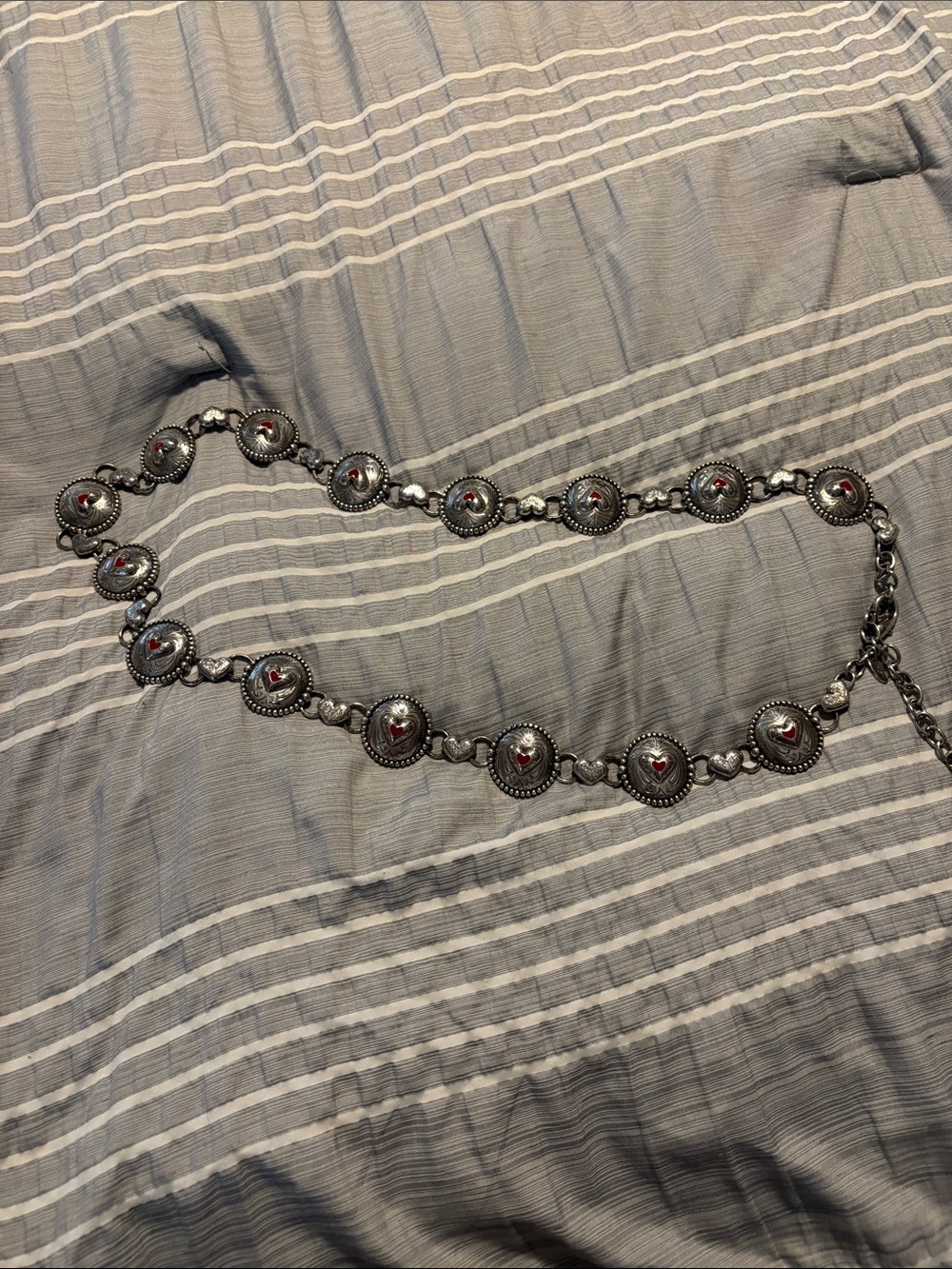 Brighton Silver Necklace with Red Heart Accents